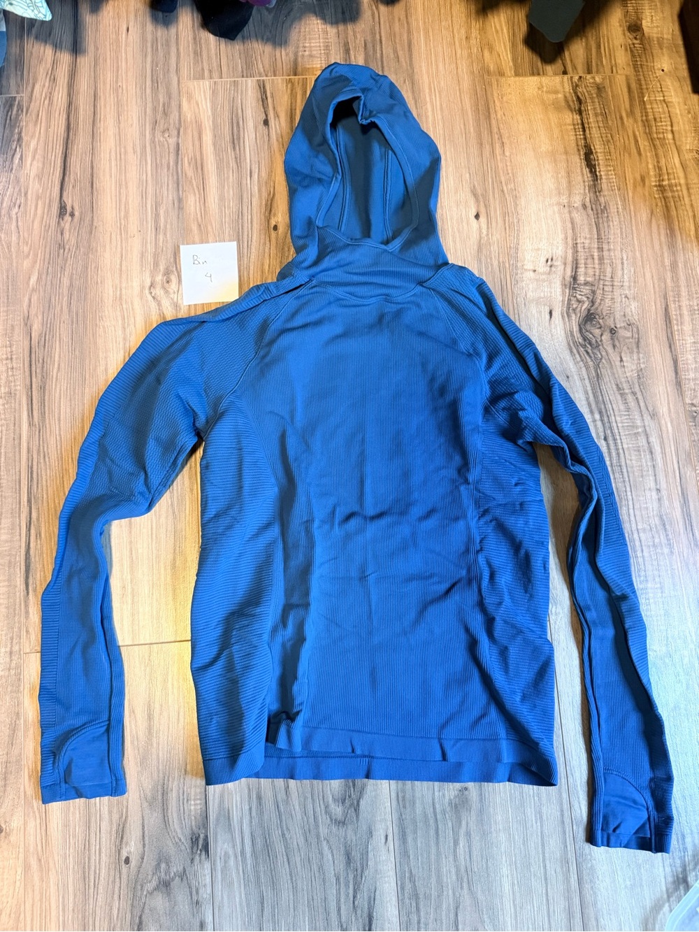 Athleta Blue Hooded Knit Pullover | Lightweight | Stretch | Size L
